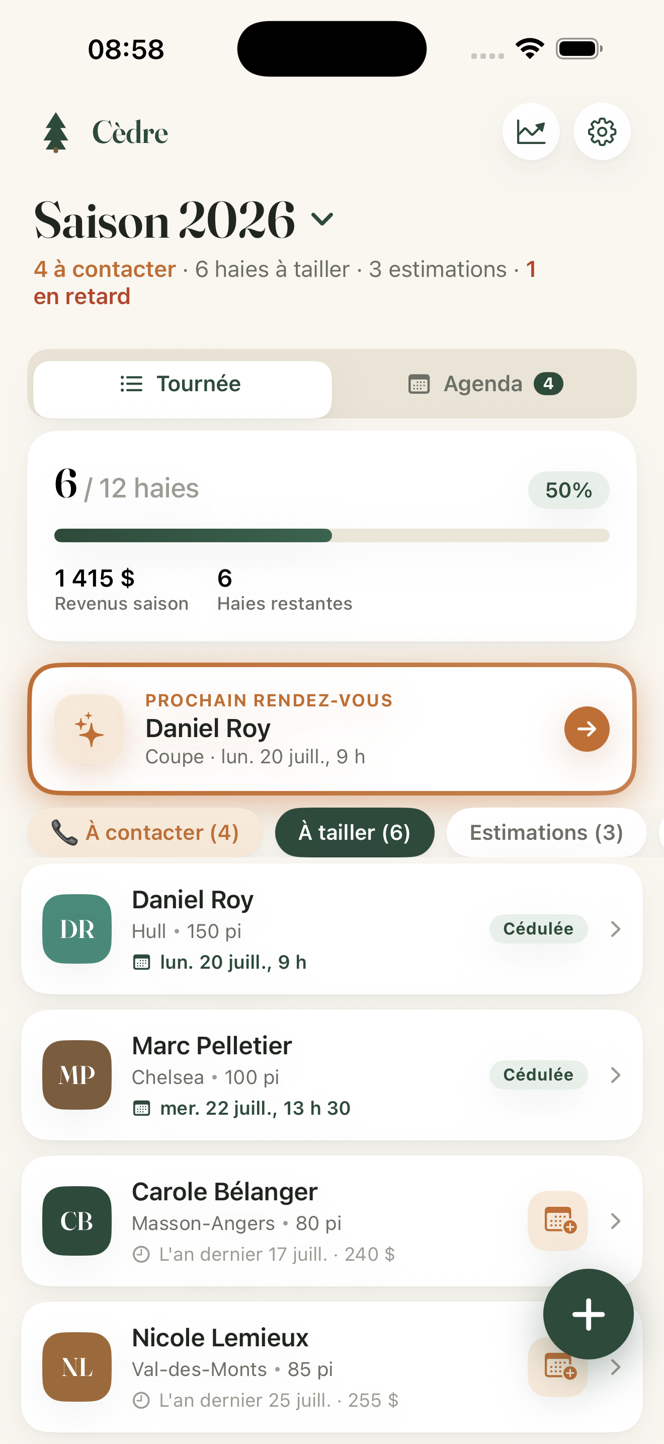 Fiche client